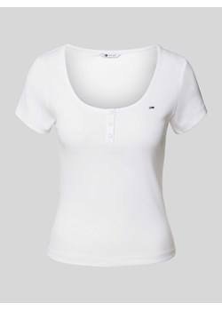 T-shirt o kroju slim fit z okrągłym dekoltem model ‘HENLEY’ ze sklepu Peek&Cloppenburg  w kategorii Bluzki damskie - zdjęcie 173954536