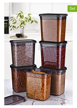 Violeta Home Pojemniki (6 szt.) w kolorze antracytowym - 18 x 36 x 12,5 cm ze sklepu Limango Polska w kategorii Pojemniki kuchenne - zdjęcie 173955375