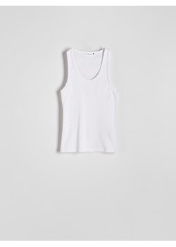 Reserved - Bawełniany top - biały ze sklepu Reserved w kategorii Bluzki damskie - zdjęcie 173956967