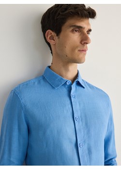 Reserved - Lniana koszula regular fit - niebieski ze sklepu Reserved w kategorii Koszule męskie - zdjęcie 173957036