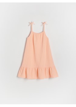 Reserved - Muślinowa sukienka na ramiączkach - pomarańczowy ze sklepu Reserved w kategorii Sukienki dziewczęce - zdjęcie 173957117