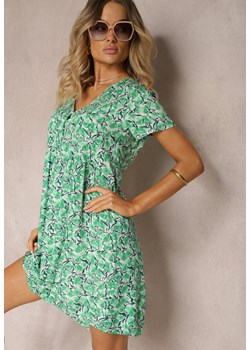 Zielona Wiskozowa Sukienka o Rozkloszowanym Kroju Renula ze sklepu Renee odzież w kategorii Sukienki - zdjęcie 173957779