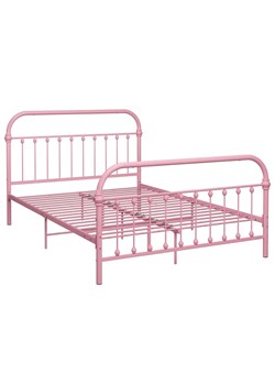 Różowe metalowe łóżko loftowe 120x200 cm - Asal ze sklepu Edinos.pl w kategorii Łóżka i materace - zdjęcie 173958686