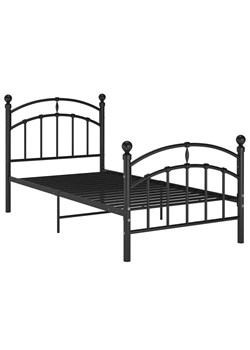 Czarne metalowe łóżko jednoosobowe 90x200 cm - Enelox ze sklepu Edinos.pl w kategorii Łóżka i materace - zdjęcie 173958705