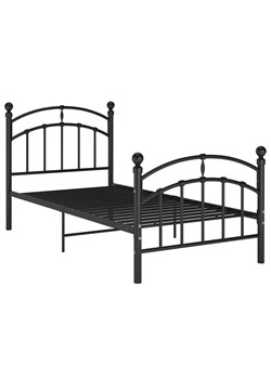 Czarne metalowe łóżko jednoosobowe 90x200 cm - Serafi ze sklepu Edinos.pl w kategorii Łóżka i materace - zdjęcie 173958705