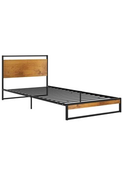 Czarne loftowe łóżko metalowe 90x200 cm - Petrix ze sklepu Edinos.pl w kategorii Łóżka i materace - zdjęcie 173958717
