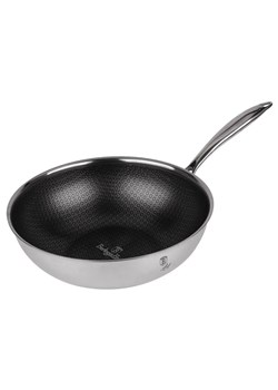 Srebrny wok z innowacyjną powłoką 3D 28cm - Migusto 3X ze sklepu Edinos.pl w kategorii Naczynia - zdjęcie 173958855