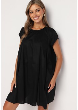 Czarna Bawełniana Sukienka o Rozkloszowanym Kroju Verceria ze sklepu Born2be Odzież w kategorii Sukienki - zdjęcie 173959175