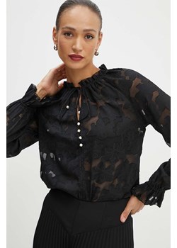 Guess bluzka DENISE damska kolor czarny wzorzysta W4YH56 WGBI2 ze sklepu ANSWEAR.com w kategorii Bluzki damskie - zdjęcie 173961968