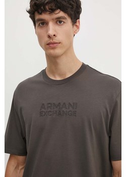 Armani Exchange t-shirt bawełniany męski kolor zielony z aplikacją 6DZTAC ZJASZ ze sklepu ANSWEAR.com w kategorii T-shirty męskie - zdjęcie 173962217