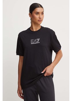 EA7 Emporio Armani t-shirt bawełniany kolor czarny z nadrukiem PJORZ.6DUT12 ze sklepu ANSWEAR.com w kategorii T-shirty męskie - zdjęcie 173962227