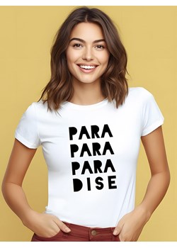 WOOOP Koszulka &quot;Para Para Para Dise&quot; w kolorze białym ze sklepu Limango Polska w kategorii Bluzki damskie - zdjęcie 173963445