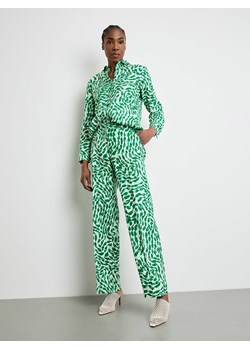 Gerry Weber Lniane spodnie w kolorze kremowo-zielonym ze sklepu Limango Polska w kategorii Spodnie damskie - zdjęcie 173963606