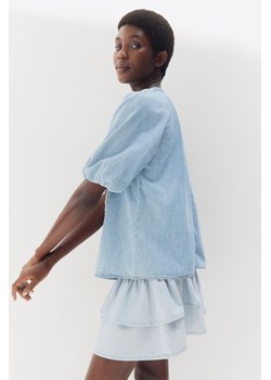 H & M - Dżinsowa bluzka z wiązaniem - Niebieski ze sklepu H&M w kategorii Bluzki damskie - zdjęcie 173966668