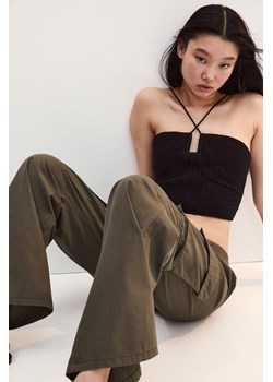 H & M - Płócienne spodnie cargo - Zielony ze sklepu H&M w kategorii Spodnie damskie - zdjęcie 173966675