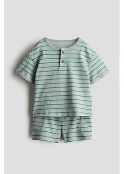 H & M - Komplet z bawełnianego dżerseju 2-częściowy - Zielony ze sklepu H&M w kategorii Odzież dla niemowląt - zdjęcie 173966709
