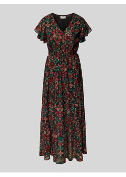 Długa sukienka z dekoltem w serek ze sklepu Peek&Cloppenburg  w kategorii Sukienki - zdjęcie 173967336