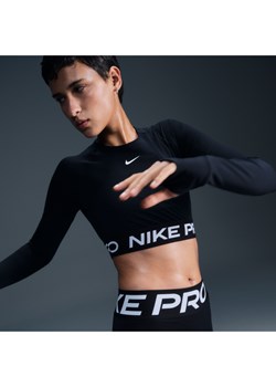 Damska koszulka o skróconym kroju z długim rękawem Dri-FIT Nike Pro - Czerń ze sklepu Nike poland w kategorii Bluzki damskie - zdjęcie 173968036