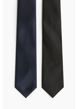 H & M - Krawat 2-pak - Czarny ze sklepu H&M w kategorii Krawaty - zdjęcie 173968095