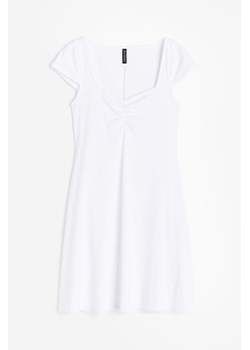 H & M - Dżersejowa sukienka z kapturkowym rękawem - Biały ze sklepu H&M w kategorii Sukienki - zdjęcie 173969345