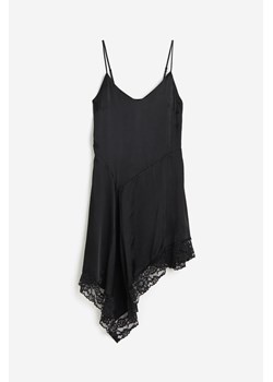 H & M - Satynowa sukienka z koronką - Czarny ze sklepu H&M w kategorii Sukienki - zdjęcie 173969535