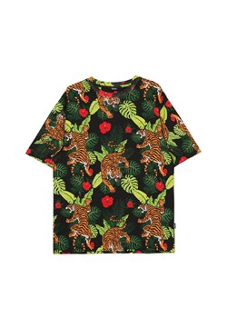 Cropp - Wzorzysta koszulka z motywem zwierzęcym - czarny ze sklepu Cropp w kategorii T-shirty męskie - zdjęcie 173969957