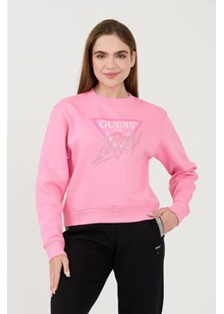 GUESS Różowa bluza Icon, Wybierz rozmiar L ze sklepu outfit.pl w kategorii Bluzy damskie - zdjęcie 173970017
