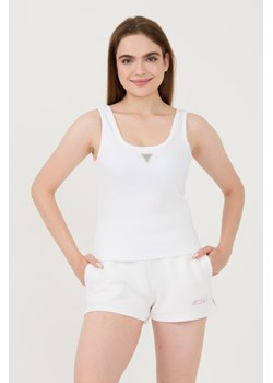 GUESS Biały top Ribbed Knit Tank, Wybierz rozmiar XL ze sklepu outfit.pl w kategorii Bluzki damskie - zdjęcie 173970067
