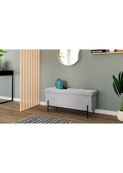 IDOMYA Essentials Ławka &quot;Loan&quot; w kolorze szarym ze schowkiem - 100 x 45 x 37 cm ze sklepu Limango Polska w kategorii Meble - zdjęcie 173971817