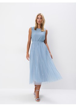 Mohito - Niebieska sukienka midi z dzianiny mesh - błękitny ze sklepu Mohito w kategorii Sukienki - zdjęcie 173972609