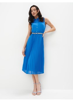 Mohito - Niebieska koszulowa sukienka midi - niebieski ze sklepu Mohito w kategorii Sukienki - zdjęcie 173972656