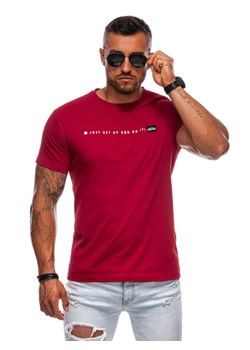 T-shirt męski z nadrukiem 1974S - czerwony ze sklepu Edoti w kategorii T-shirty męskie - zdjęcie 173973579