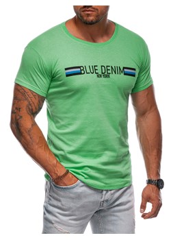 T-shirt męski z nadrukiem 1978S - zielony ze sklepu Edoti w kategorii T-shirty męskie - zdjęcie 173973615