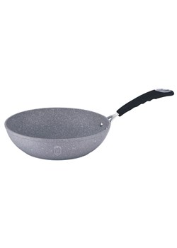 Szara patelnia typu wok na każdy typ kuchenki 28cm T0-G91 ze sklepu Edinos.pl w kategorii Naczynia - zdjęcie 173974839