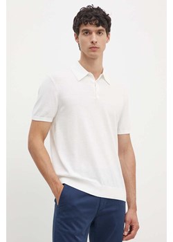 Armani Exchange polo bawełniane kolor biały gładki 8NZF5D ZM3JZ ze sklepu ANSWEAR.com w kategorii T-shirty męskie - zdjęcie 173975085