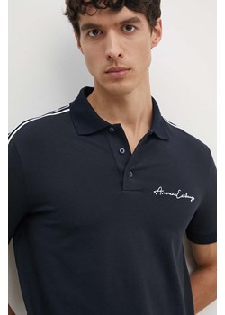 Armani Exchange polo męski kolor granatowy z aplikacją 8NZFSG ZJ81Z ze sklepu ANSWEAR.com w kategorii T-shirty męskie - zdjęcie 173975095