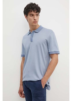 BOSS polo bawełniane kolor niebieski 50518563 ze sklepu ANSWEAR.com w kategorii T-shirty męskie - zdjęcie 173975509