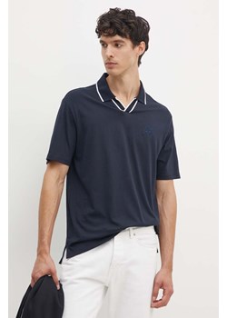 Armani Exchange polo bawełniane kolor granatowy z aplikacją 6DZFJS ZJBYZ ze sklepu ANSWEAR.com w kategorii T-shirty męskie - zdjęcie 173975519