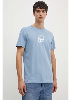 Calvin Klein Jeans t-shirt bawełniany męski kolor niebieski z nadrukiem J30J325687 ze sklepu ANSWEAR.com w kategorii T-shirty męskie - zdjęcie 173975617