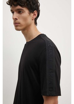 Armani Exchange t-shirt bawełniany męski kolor czarny z aplikacją 6DZTLA ZJ9JZ ze sklepu ANSWEAR.com w kategorii T-shirty męskie - zdjęcie 173975637