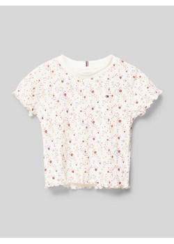 T-shirt z falistym wykończeniem model ‘FLOWER POINTELLE’ ze sklepu Peek&Cloppenburg  w kategorii Bluzki dziewczęce - zdjęcie 173976466