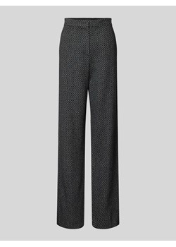 Spodnie wełniane o rozkloszowanym kroju z fakturowanym wzorem ze sklepu Peek&Cloppenburg  w kategorii Spodnie damskie - zdjęcie 173976567