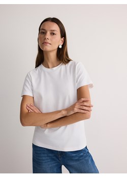 Reserved - Bawełniany t-shirt - biały ze sklepu Reserved w kategorii Bluzki damskie - zdjęcie 173977067