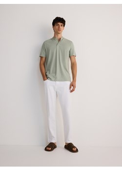 Reserved - Koszulka polo regular ze stójką - zielony ze sklepu Reserved w kategorii T-shirty męskie - zdjęcie 173977156