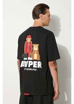 AAPE t-shirt bawełniany Theme Tee męski kolor czarny z nadrukiem AAPTEM1497XXM ze sklepu PRM w kategorii T-shirty męskie - zdjęcie 173978166