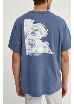 Levi&apos;s t-shirt bawełniany męski kolor niebieski z nadrukiem ze sklepu ANSWEAR.com w kategorii T-shirty męskie - zdjęcie 173978669