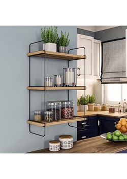 Scandinavia Concept Regał ścienny "Pulalis" w kolorze czarno-brązowym - 40 x 66 x 20 cm ze sklepu Limango Polska w kategorii Regały i witryny - zdjęcie 173978688