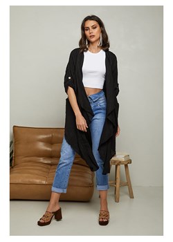 Joséfine Lniany kardigan &quot;Buenas&quot; w kolorze czarnym ze sklepu Limango Polska w kategorii Swetry damskie - zdjęcie 173979295