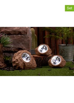 lumisky Lampy solarne LED (3 szt.) "Rocky" w kolorze jasnobrązowym - id: 11237977 - marki Lumisky - 173981209 lumisky Lampy solarne LED (3 szt.) "Rocky" w kolorze jasnobrązowym ze sklepu Limango Polska w kategorii Oświetlenie ogrodowe - zdjęcie 173981209
