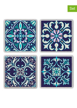 Violeta Home Podkładki (4 szt.) w kolorze niebiesko-turkusowym - 10 x 10 cm ze sklepu Limango Polska w kategorii Akcesoria kuchenne - zdjęcie 173981548